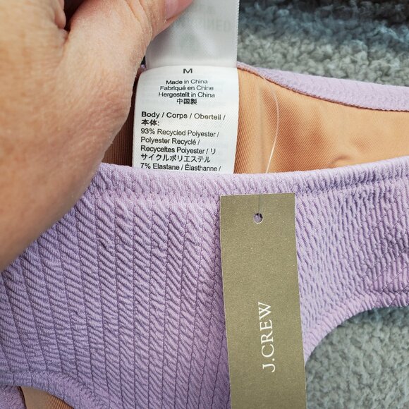 NEW J.CREW textured curved-waist cheeky bikini bottom in Lavendar - Picture 5 of 7